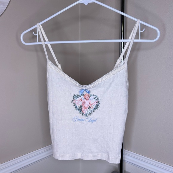 RSQ Tops - RSQ Cream Divine Angel Tank Top